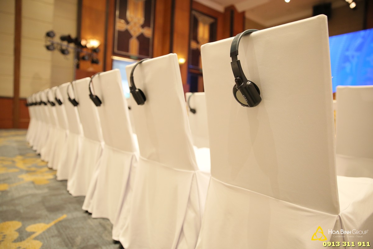 Headsets provided by Hoabinh Group at the meeting
