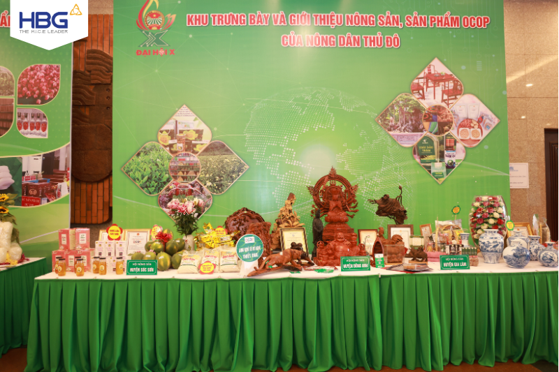 Booth area displaying products of local Farmers' Associations