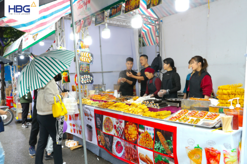 An attractive Korean food stall at the festival